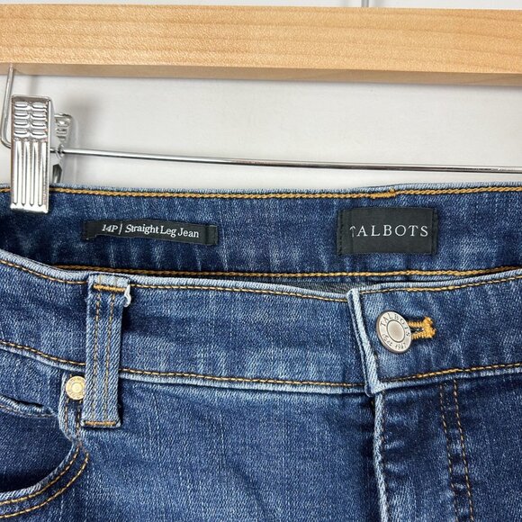 Talbots Straight Leg Jeans Medium Blue Wash Size 14 Petite Women's - Picture 4 of 4